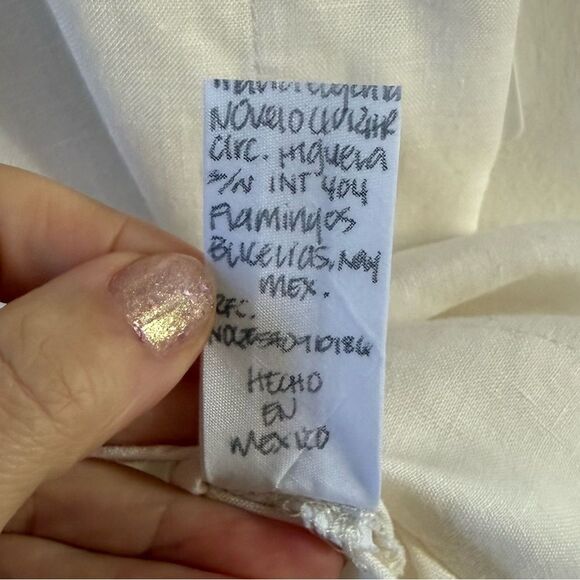 Maruca Novelo Asymmetrical Hem Midi Linen Dress in Ivory S NWOT - Picture 10 of 14